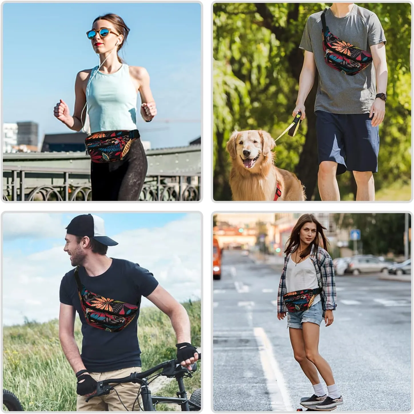 Fanny Pack for Men Women - Waist Bag Pack - Lightweight Belt Bag for Travel Sports Hiking