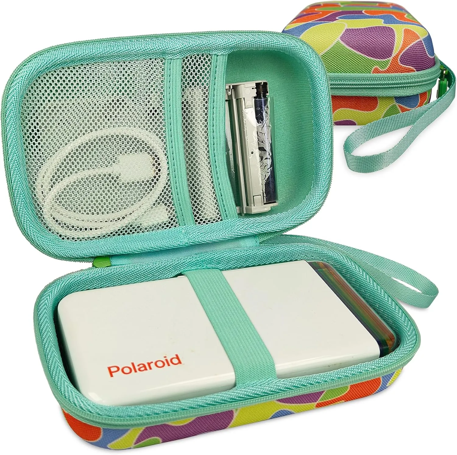 JCHPINE Hard Carrying Case for Polaroid Hi-Print 9046 Bluetooth Connected 2x3 Pocket Photo Printer, Travel Case Storage for Hi-Print and 2x3 Paper Cartridge (Multicolor)