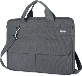 LANDICI Laptop Bag Carrying Case 13-14 inch with Shoulder Strap, Slim Waterproof Computer Sleeve Compatible with MacBook Air 13/13.3 M1 M2, MacBook Pro 13/14, Chromebook 14, Grey