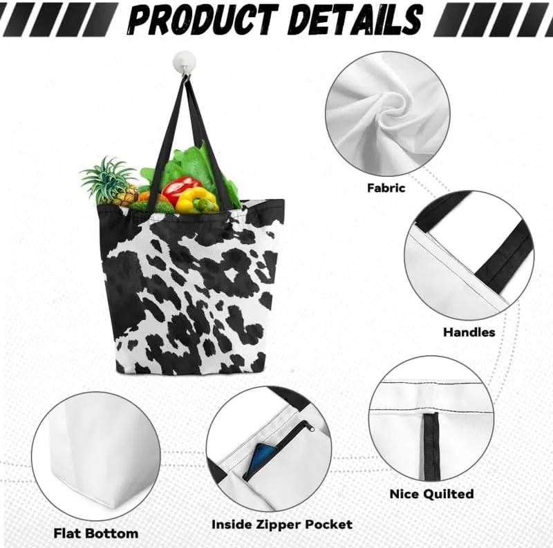 Large Canvas Tote Bag Animal Texture Hobo Purse, Zebra Stripes Reusable Grocery Bag for Shopping, Gym, Travel