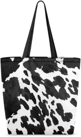 Large Canvas Tote Bag Animal Texture Hobo Purse, Zebra Stripes Reusable Grocery Bag for Shopping, Gym, Travel
