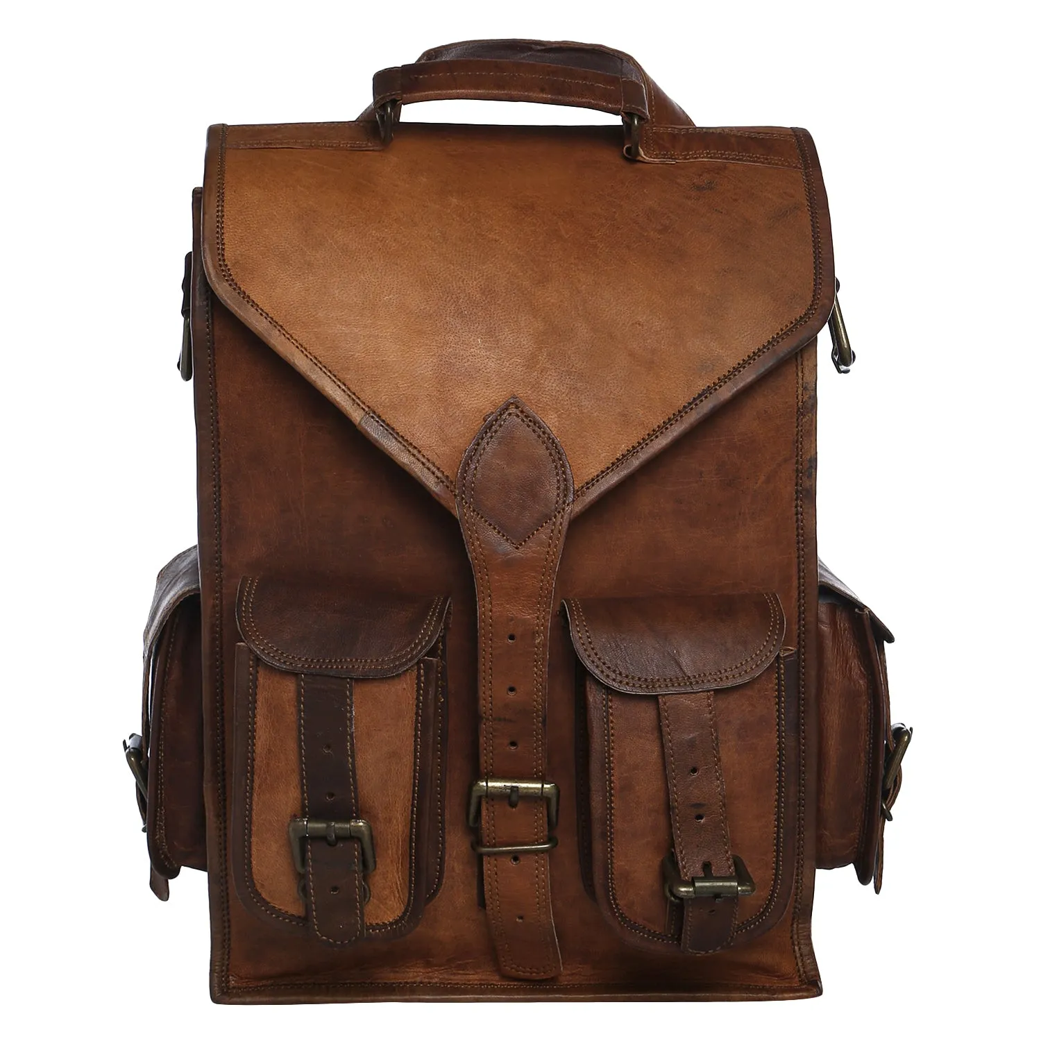 Leather Gym Backpack 16"