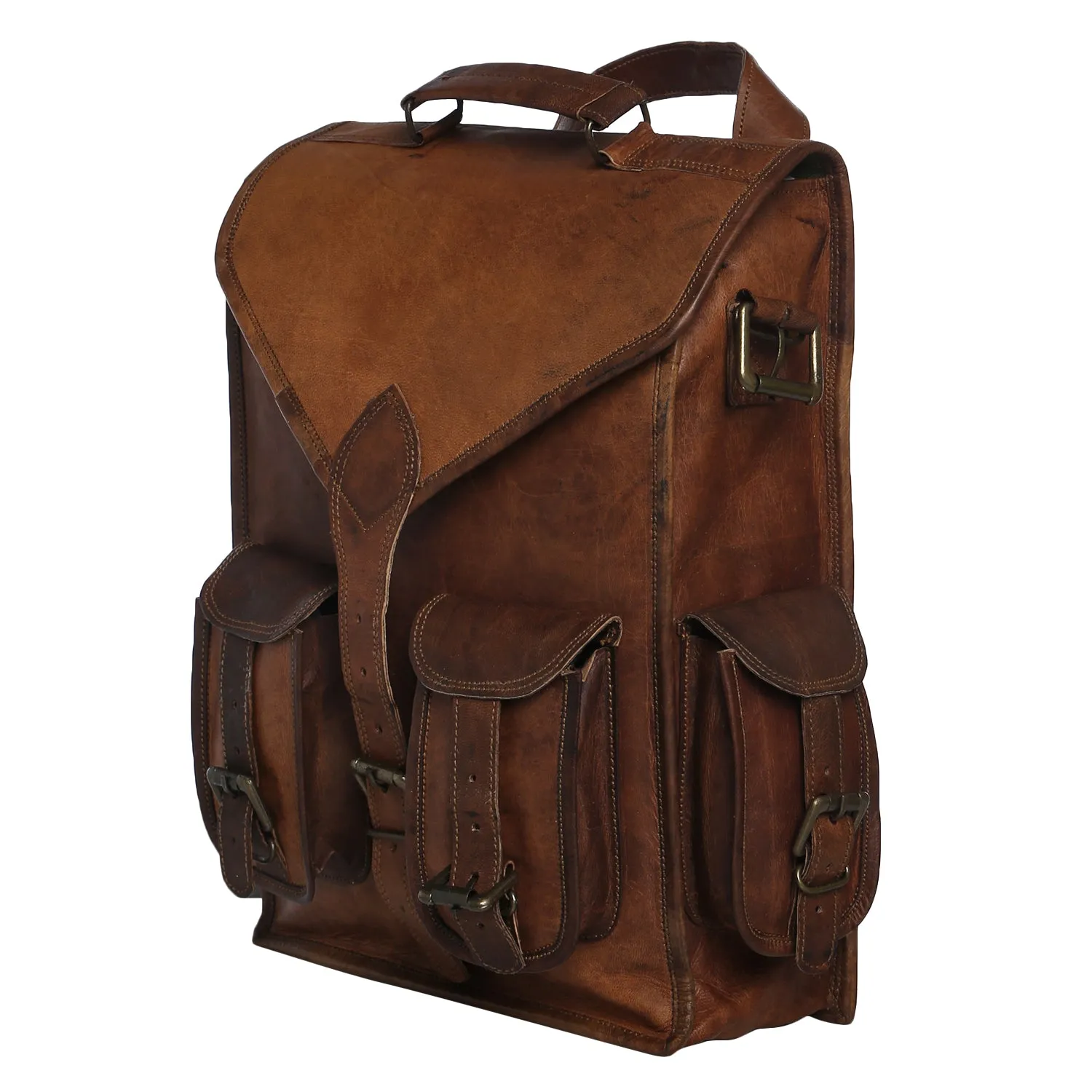 Leather Gym Backpack 16"