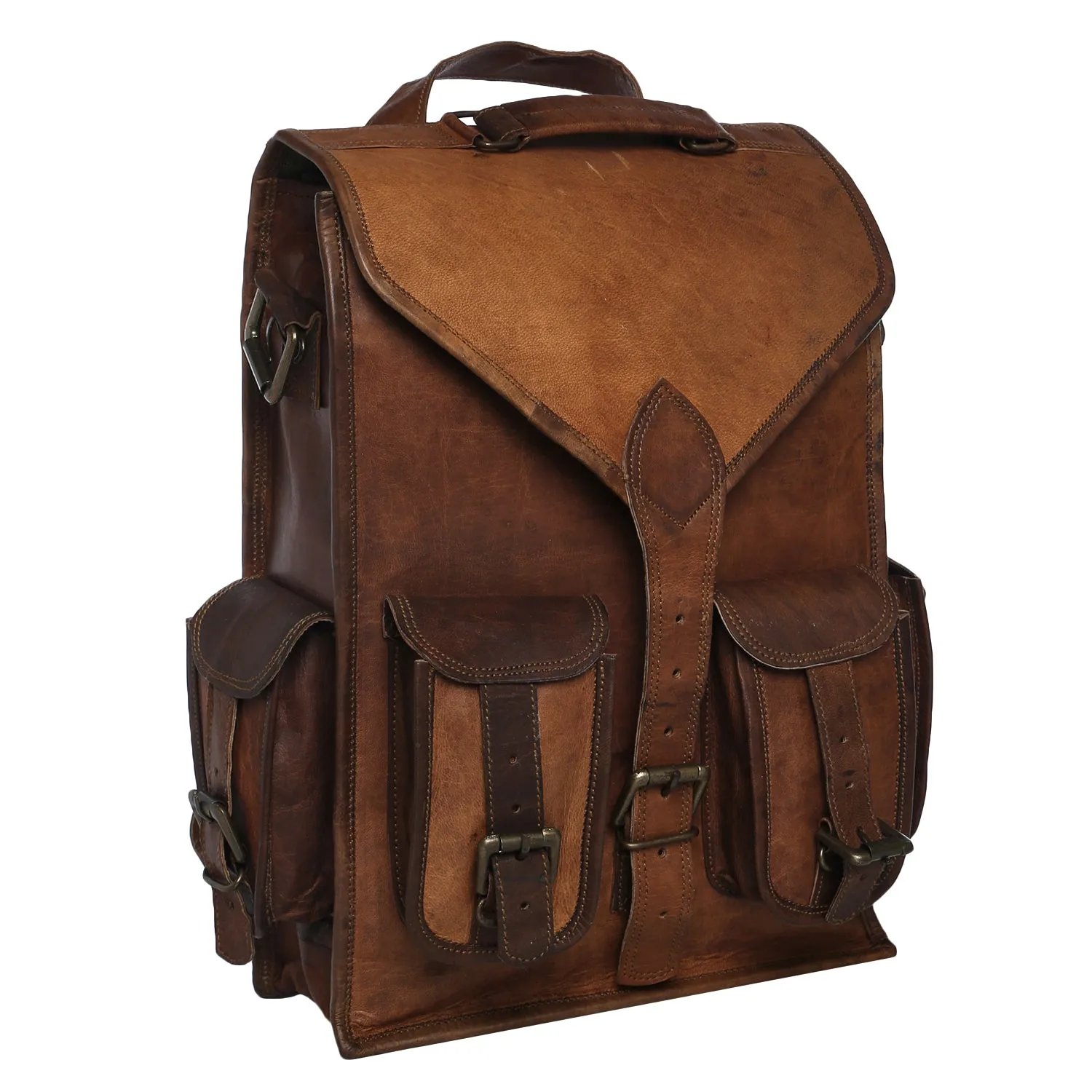 Leather Gym Backpack 16"
