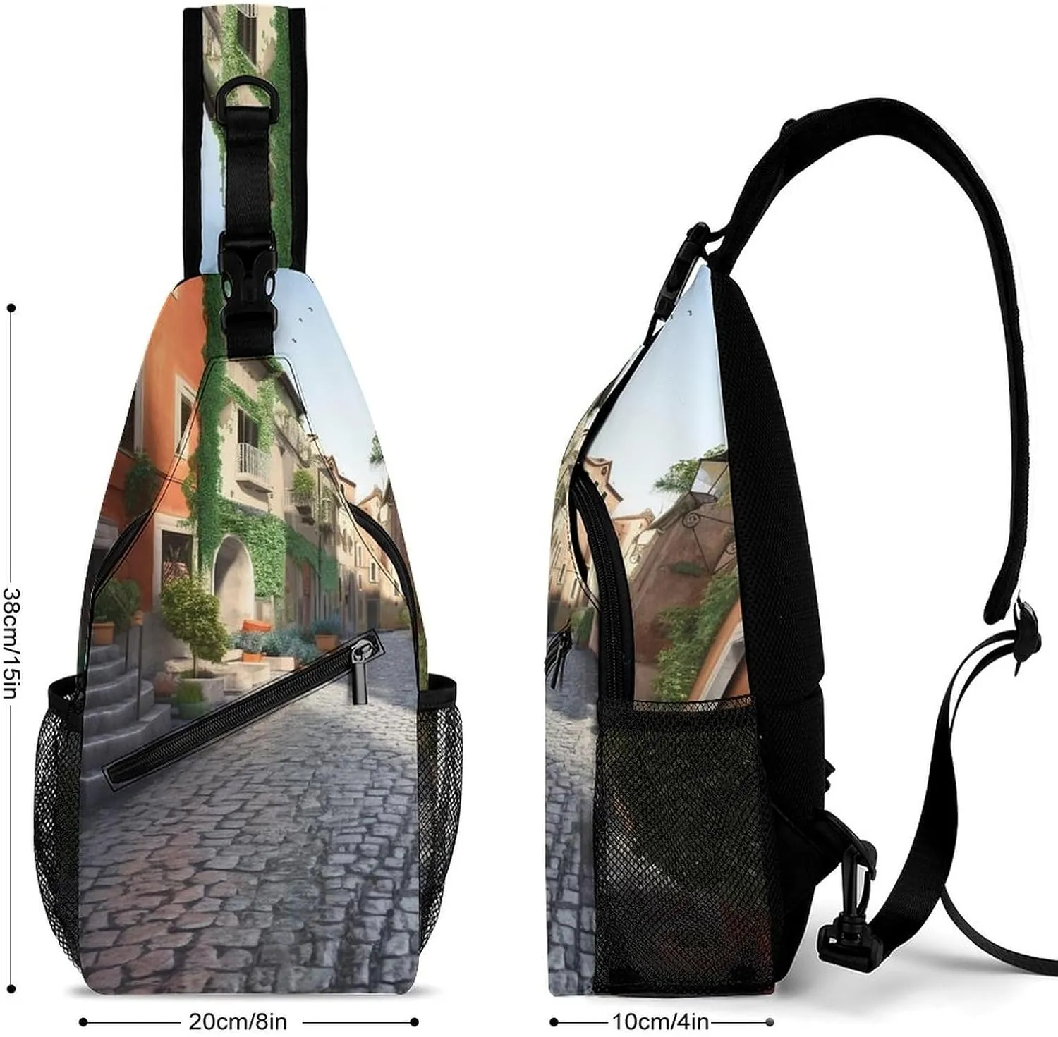 Lightweight Chest Bag Crossbody Bag Street of Italy Sling Backpack for Women Men Sports Travel