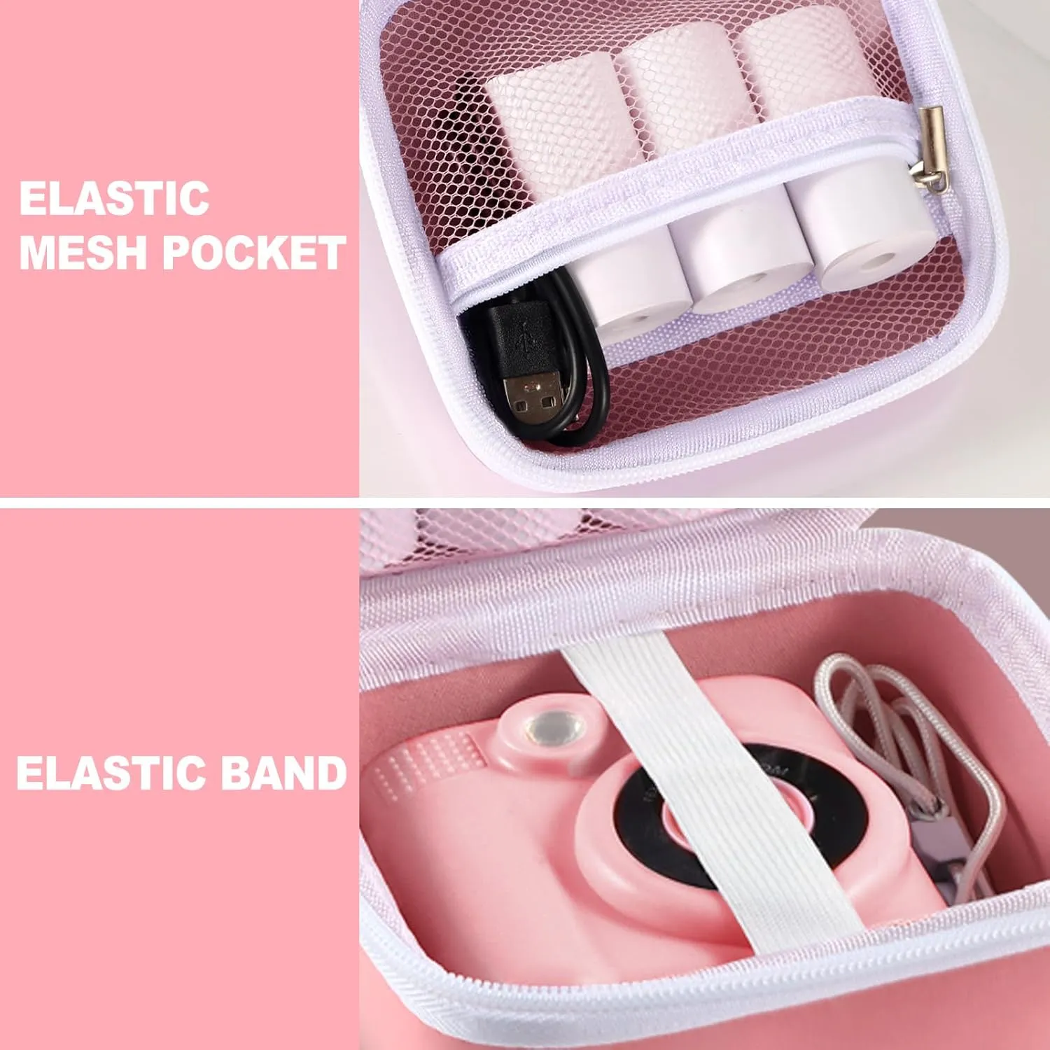 Lumus&Solem Pink Kids Camera Case for Instant Cameras - Storage Bag Compatible with Digital Video Cameras for Girls and ToddlersCase Only