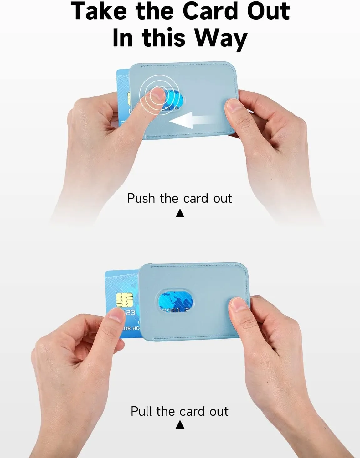 Magnetic Card Wallet Holder with MagSafe for iPhone 15 Pro Max/15 Pro/15 Plus/15,for iPhone 14 Pro Max/14 Plus/14 Pro/14, for iPhone 13 Pro Max/13 Pro/13/13 Mini, for iPhone 12/12 Pro/12 Max,Babyblue