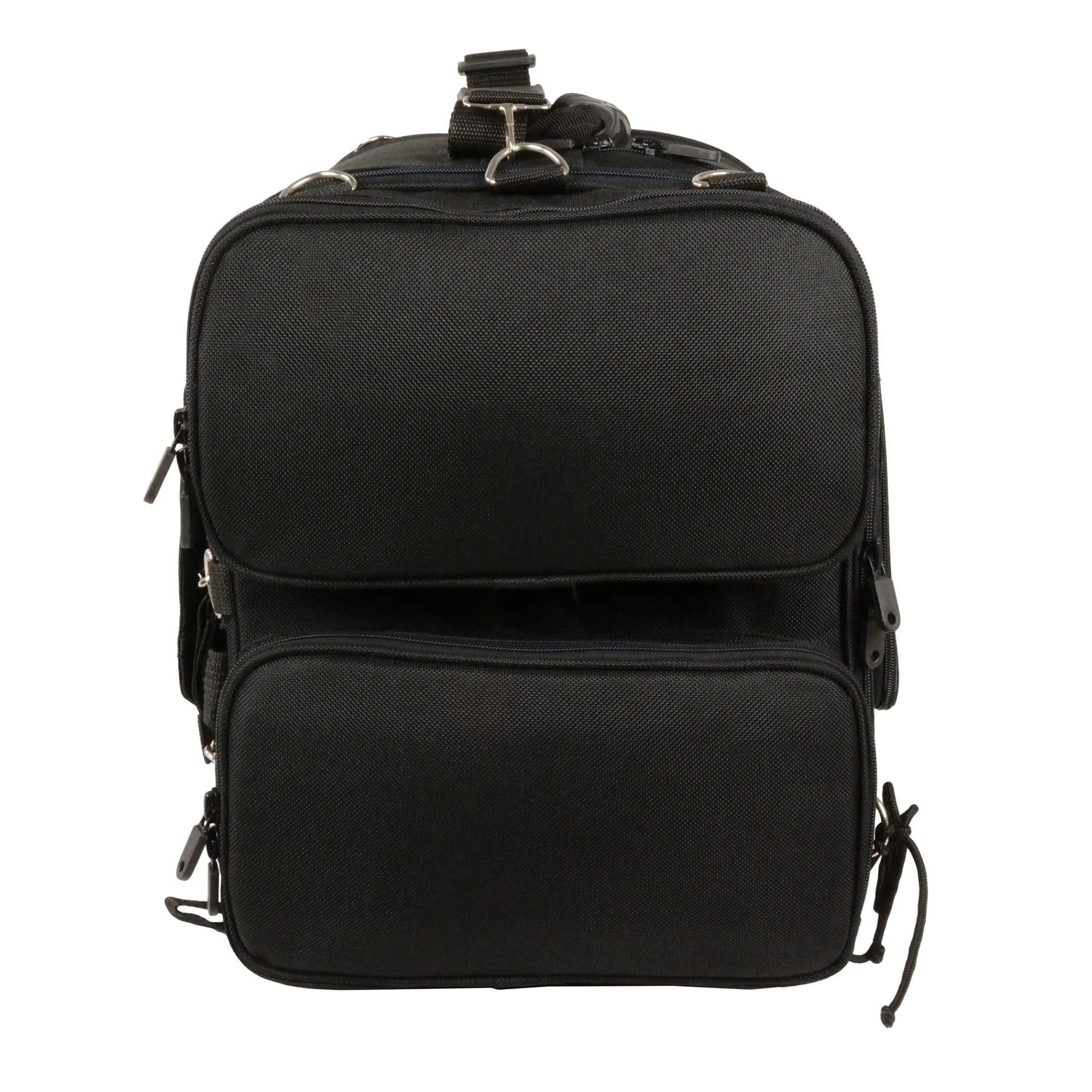 Medium Nylon Ultra Touring Sissy Bar Bag w/ Reflective Piping (17X17X12)