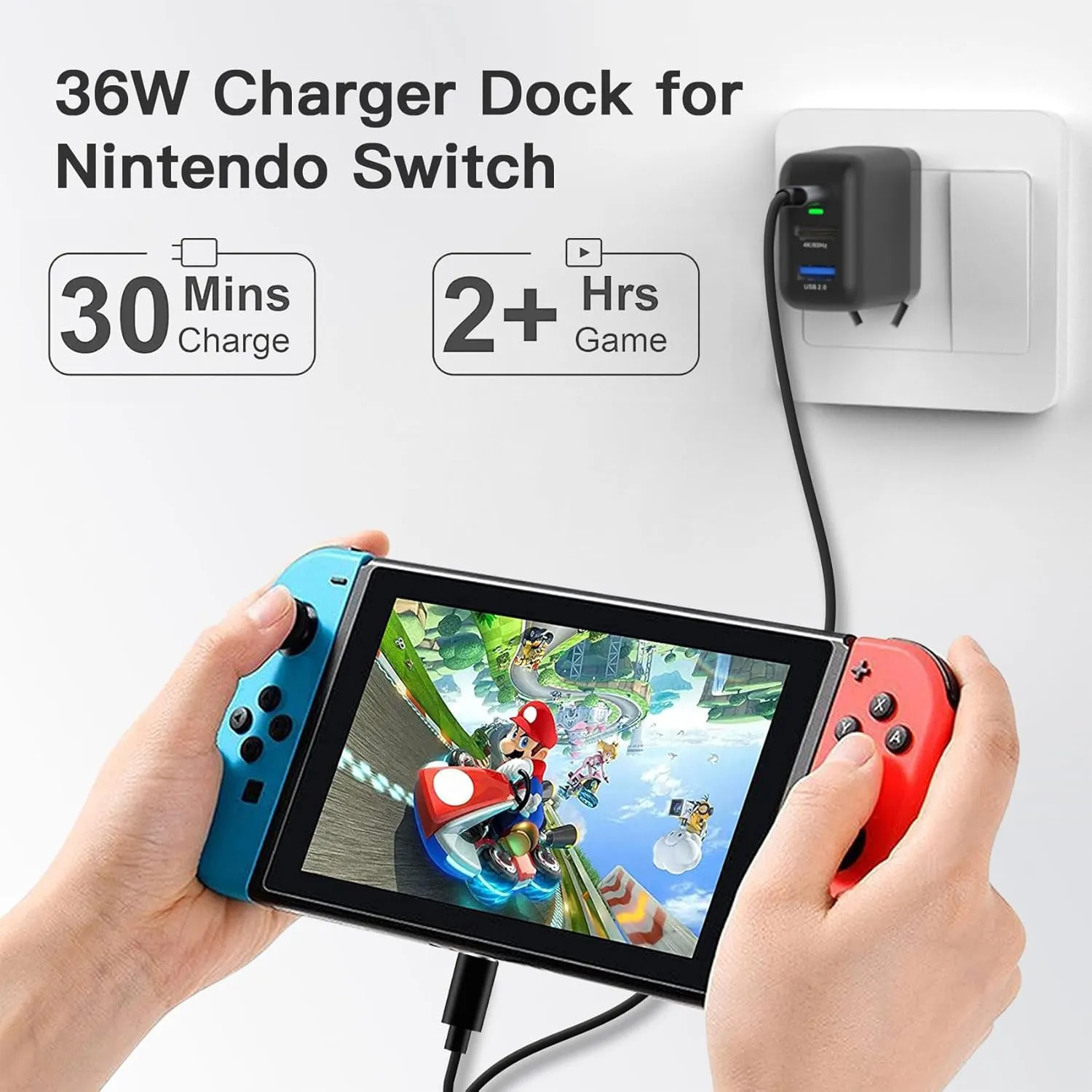 Mirabox Portable 4K TV Docking Station for Nintendo Switch - 36W Fast Charging, HDMI/USB-C PD Ports, USB-C Cable Included