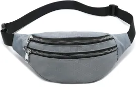 MOCE Waist Bag Fanny Pack for Men & Women Fashion Water Resistant Hip Bum Bag with Adjustable Belt for Travel Hiking Running Outdoor Sports.(Gray01)