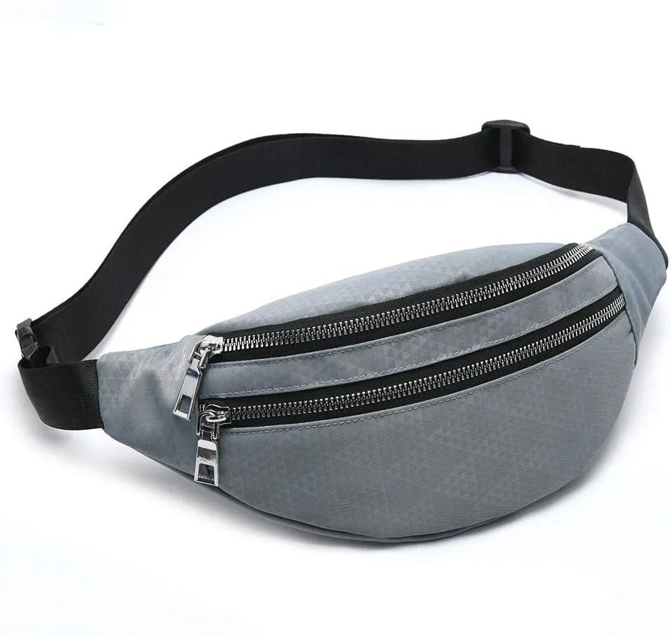 MOCE Waist Bag Fanny Pack for Men & Women Fashion Water Resistant Hip Bum Bag with Adjustable Belt for Travel Hiking Running Outdoor Sports.(Gray01)