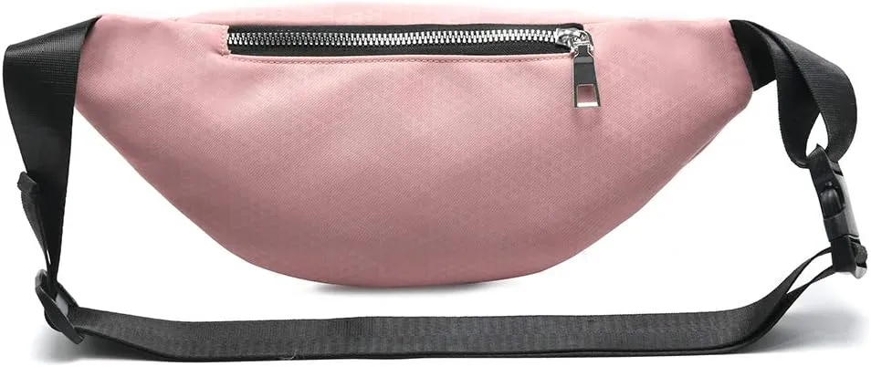 MOCE Waist Bag Fanny Pack for Men & Women Fashion Water Resistant Hip Bum Bag with Adjustable Belt for Travel Hiking Running Outdoor Sports.(Pink01)