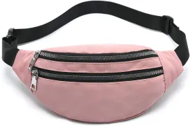MOCE Waist Bag Fanny Pack for Men & Women Fashion Water Resistant Hip Bum Bag with Adjustable Belt for Travel Hiking Running Outdoor Sports.(Pink01)