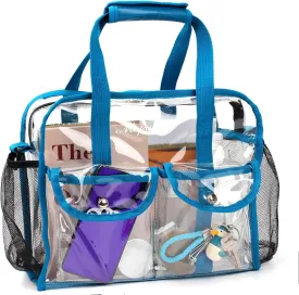 MOFASVIGI Clear Bag Stadium Approved Transparent Waterproof Clear Tote Bags for Work, Sports Games, Concerts,Travel-12 x12 x6