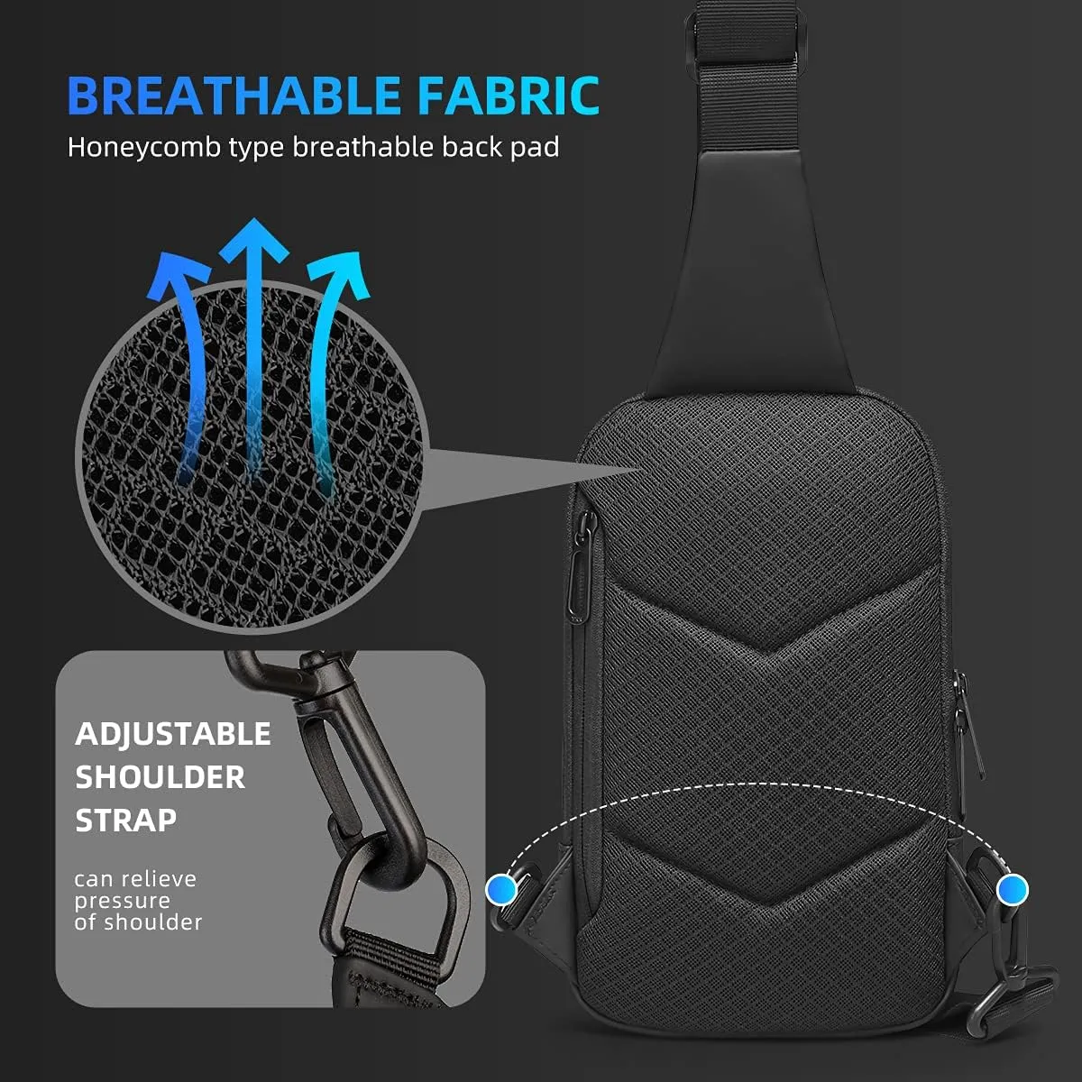 Muzee Crossbody Sling Bag Small Backpack for Women Men Lightweight One Strap Backpack Travel Hiking Chest Bag Daypack