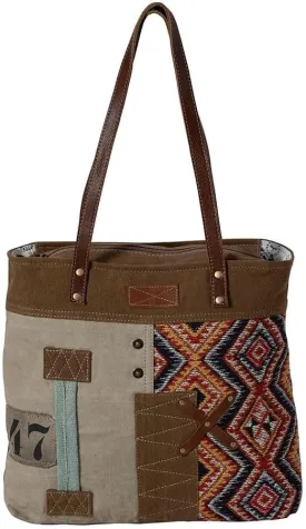 Myra Bag Tote Bag for Women - Western Upcycled Canvas & Leather Shoulder Bag - Maricopa Coach Line