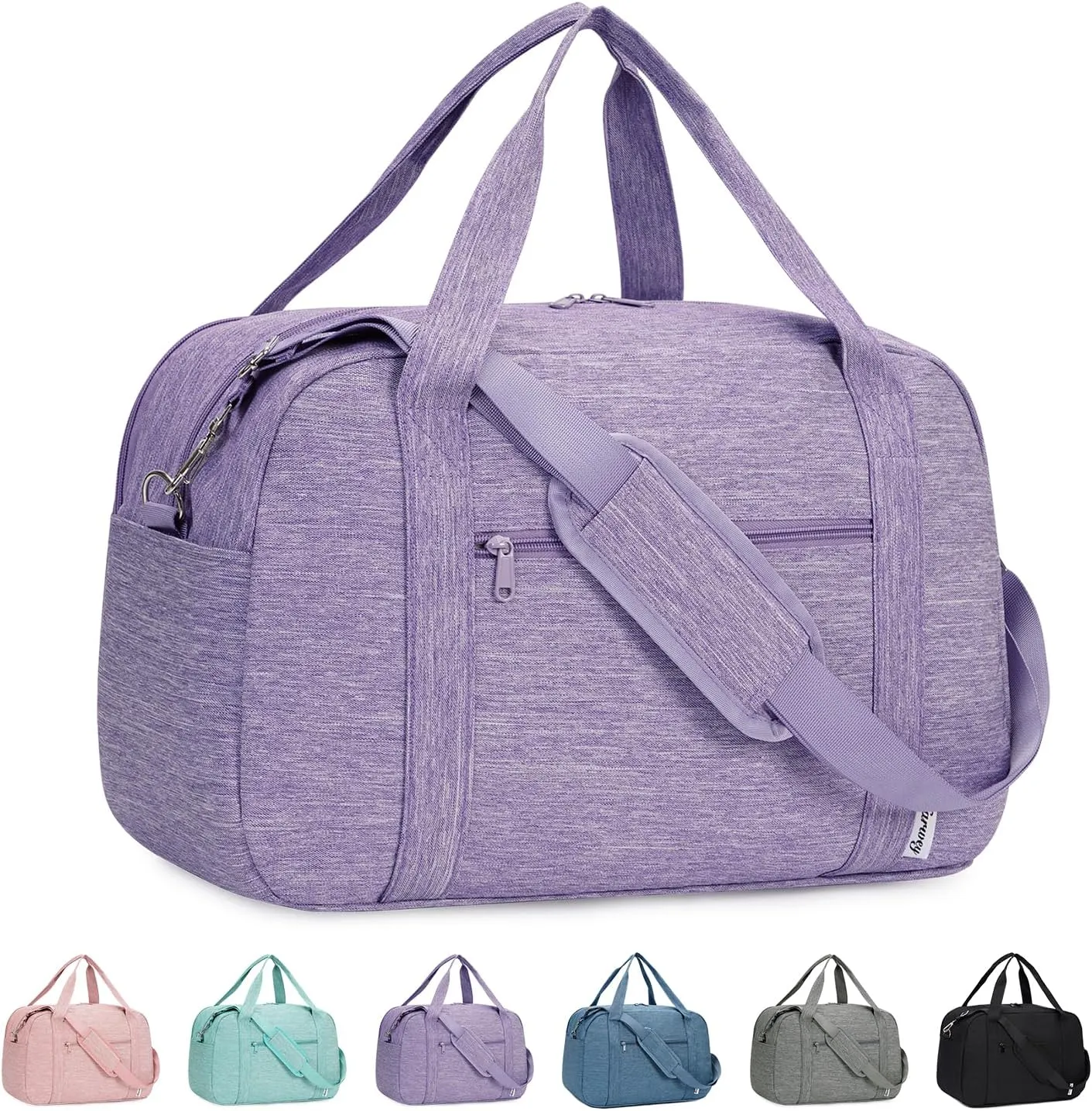 Narwey 18" Carry on Bag with Laptop Compartment 15.6 Inch Travel Duffel Bag for Spirit Airlines Personal Item Bag Overnight Weekender Bag with Wet Pocket for Women and Men (Purple)