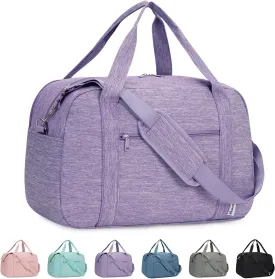 Narwey 18" Carry on Bag with Laptop Compartment 15.6 Inch Travel Duffel Bag for Spirit Airlines Personal Item Bag Overnight Weekender Bag with Wet Pocket for Women and Men (Purple)