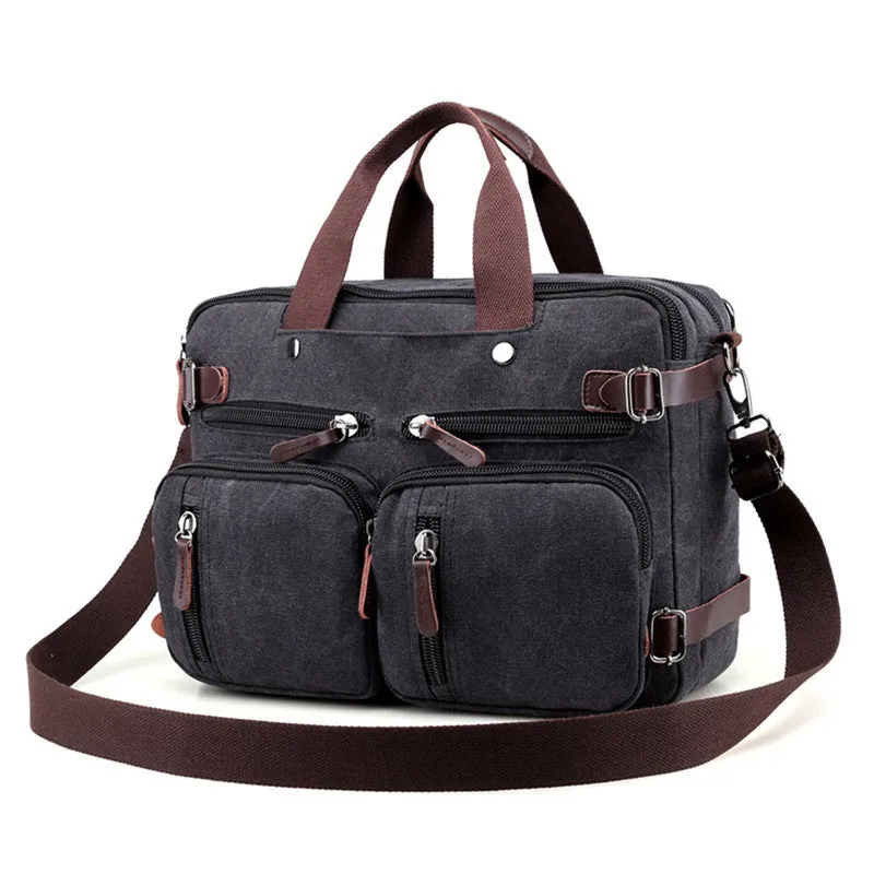 Sidiou Group Convertible Laptop Bag Case Multi-Pocket Briefcase Backpack Laptop Messenger Bag