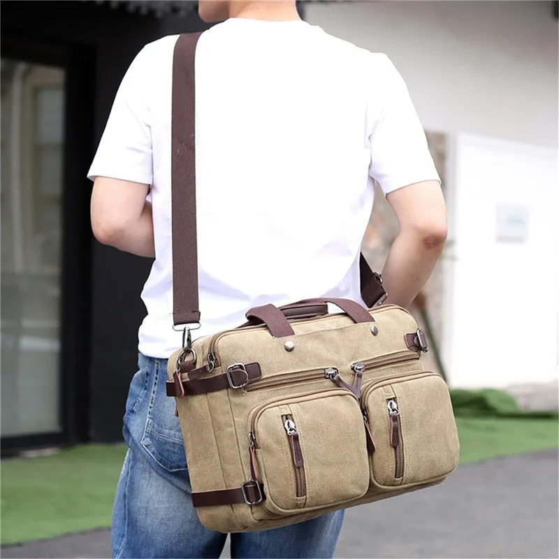 Sidiou Group Convertible Laptop Bag Case Multi-Pocket Briefcase Backpack Laptop Messenger Bag