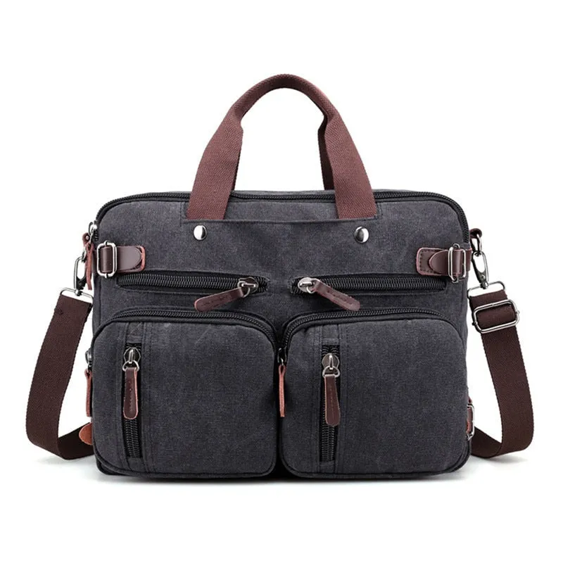 Sidiou Group Convertible Laptop Bag Case Multi-Pocket Briefcase Backpack Laptop Messenger Bag