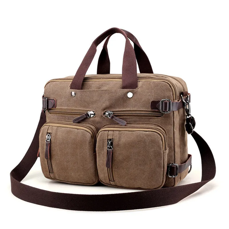 Sidiou Group Convertible Laptop Bag Case Multi-Pocket Briefcase Backpack Laptop Messenger Bag