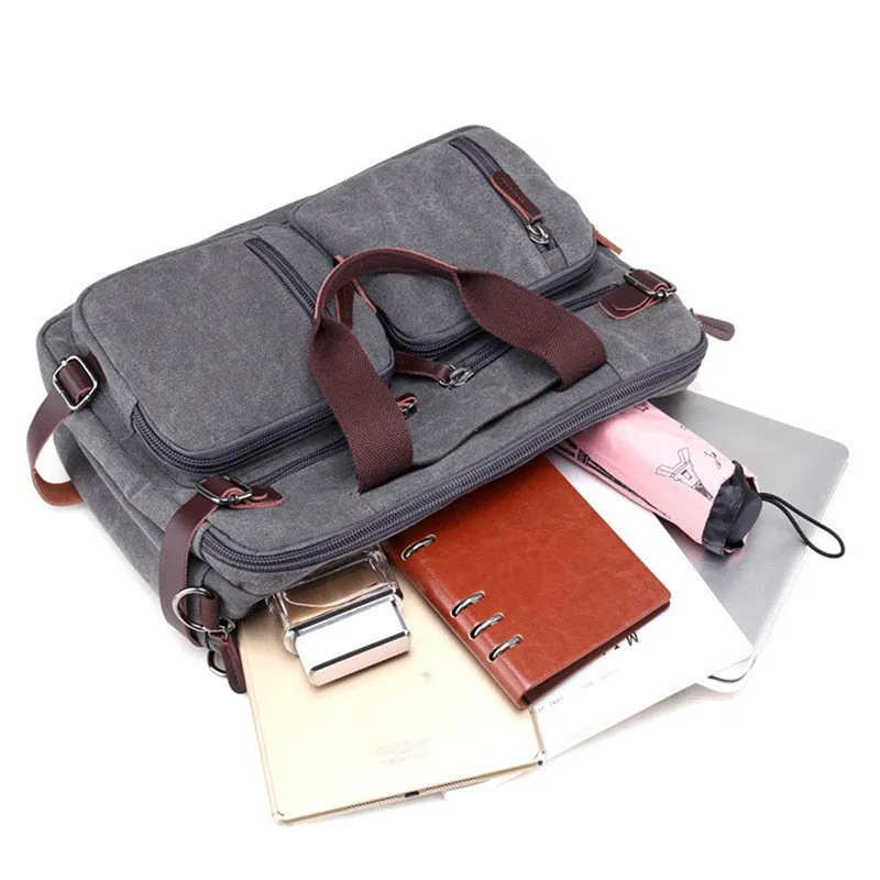 Sidiou Group Convertible Laptop Bag Case Multi-Pocket Briefcase Backpack Laptop Messenger Bag