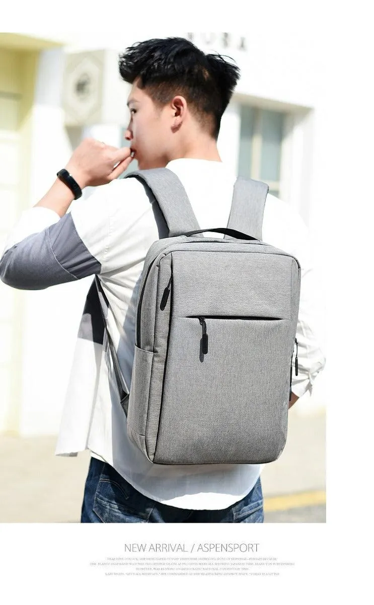 Smart Anti-Theft Oxford Backpack With Usb Charging Ports Bag-Grey