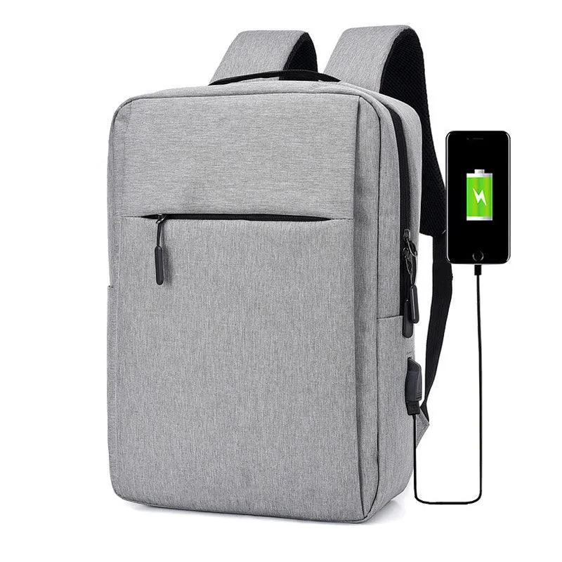 Smart Anti-Theft Oxford Backpack With Usb Charging Ports Bag-Grey