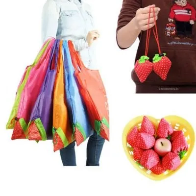 Strawberry Bags - Nylon Grocery Tote (Multi-color)