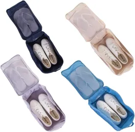 Travel Shoe Bags, Foldable Waterproof Shoe Puches Organizer-Double Layer (Multi-colored4)