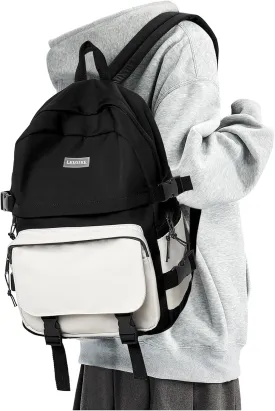 weradar Cute Black Backpack For School Teen Girls,Lightweight Middle School Bookbags,Waterproof Travel Rucksack Casual Daypack,College Backpack For Women