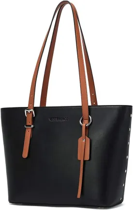 WESTBRONCO Vegan Leather Purses and Handbags For Women,Travel Tote bag Large Shoulder Bag with zipper