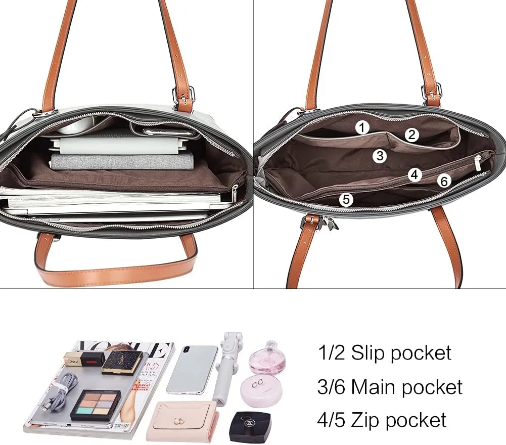 WESTBRONCO Vegan Leather Purses and Handbags For Women,Travel Tote bag Large Shoulder Bag with zipper